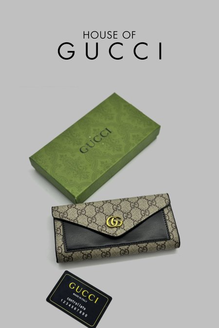 جزدان - Gucci / شامل علبة  - جوتشي - جلد اسود وسط <br> <span class='text-color-warm'>نفدت الكمية</span>